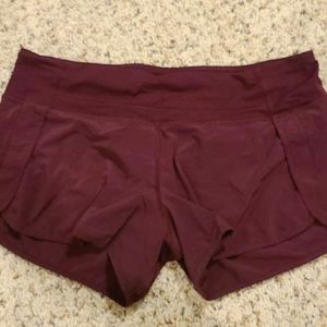 Lululemon Speed Up Shorts 4" Burgundy
